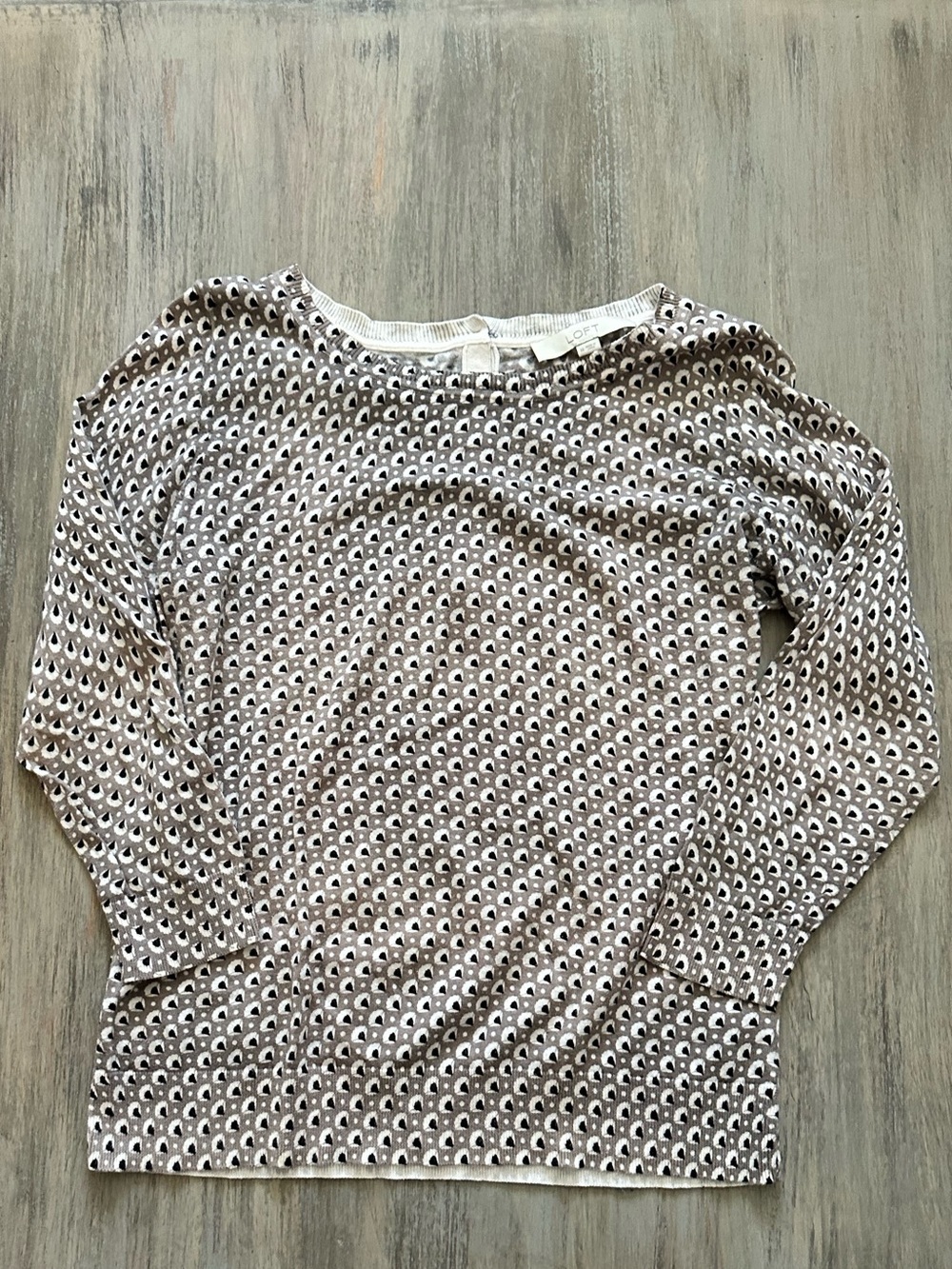 LOFT Women’s Patterned Long Sleeve Sweater Top